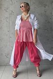 Nonni Gingham Bandeau Cami Miami Pink