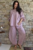 Nonni Gingham Bell Sleeve Peasant Blouse Indian Pink