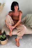 Nonni Gingham Bloomer Pant Hazelnut