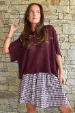 Nonni Gingham City Short Aubergine