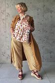 Nonni Gingham Classic Barrel Pant Mustard