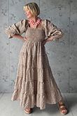 Nonni Gingham Darling Dress Hazelnut