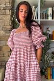 Nonni Gingham Darling Dress Indian Pink 