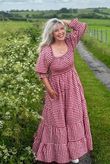 Nonni Gingham Darling Dress Sangria 