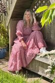 Nonni Gingham Darling Dress Sangria 