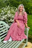 Nonni Gingham Darling Dress Sangria 