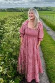 Nonni Gingham Darling Dress Sangria 