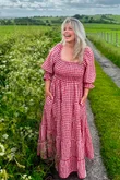 Nonni Gingham Darling Dress Sangria 