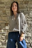Nonni Gingham Nero Blouse Chocolate