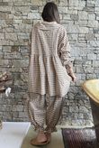 Nonni Gingham Peter Pan Smock Blouse Hazelnut