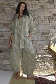 Nonni Gingham Poet Blouse Olive