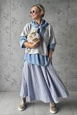 Nonni Gingham Ripley Skirt Denim Pre order approx 1 week 