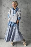 Nonni Gingham Ripley Skirt Denim Pre order approx 1 week 