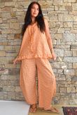 Nonni Gingham Ruffle Front Tank Carrot