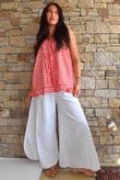 Nonni Gingham Ruffle Front Tank Chilli