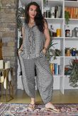 Nonni Gingham Ruffle Front Tank Chocolate