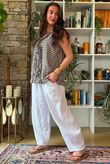 Nonni Gingham Ruffle Front Tank Chocolate