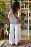 Nonni Gingham Ruffle Front Tank Chocolate