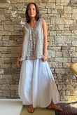 Nonni Gingham Ruffle Front Tank Mocha