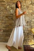 Nonni Gingham Ruffle Front Tank Mocha