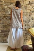 Nonni Gingham Ruffle Front Tank Mocha