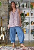 Nonni Gingham Ruffle Front Tank Plum