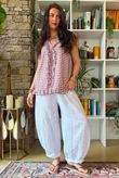 Nonni Gingham Ruffle Front Tank Plum