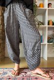 Nonni Gingham Shelby Barrel Pant Black