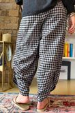 Nonni Gingham Shelby Barrel Pant Black