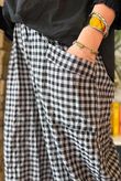 Nonni Gingham Shelby Barrel Pant Black