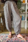 Nonni Gingham Shelby Barrel Pant Chocolate