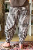 Nonni Gingham Shelby Barrel Pant Chocolate
