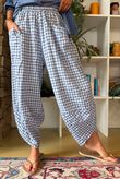 Nonni Gingham Shelby Barrel Pant Denim
