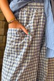 Nonni Gingham Shelby Barrel Pant Denim