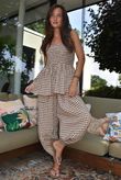 Nonni Gingham Shelby Barrel Pant Hazelnut