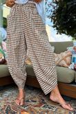 Nonni Gingham Shelby Barrel Pant Hazelnut