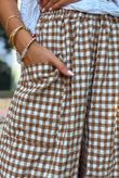 Nonni Gingham Shelby Barrel Pant Hazelnut