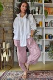 Nonni Gingham Shelby Barrel Pant Indian Pink