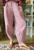 Nonni Gingham Shelby Barrel Pant Indian Pink