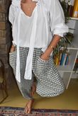 Nonni Gingham Shelby Barrel Pant Khaki