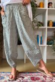Nonni Gingham Shelby Barrel Pant Khaki
