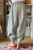 Nonni Gingham Shelby Barrel Pant Khaki