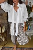 Nonni Gingham Shelby Barrel Pant Mocha