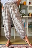 Nonni Gingham Shelby Barrel Pant Mocha