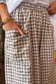 Nonni Gingham Shelby Barrel Pant Mocha