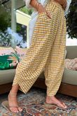 Nonni Gingham Shelby Barrel Pant Mustard