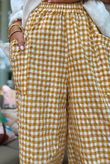 Nonni Gingham Shelby Barrel Pant Mustard