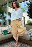 Nonni Gingham Shelby Barrel Pant Mustard