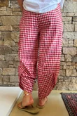 Nonni Gingham Shelby Barrel Pant Sangria
