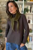 Nora Triangle Knit Scarf Olive Marl